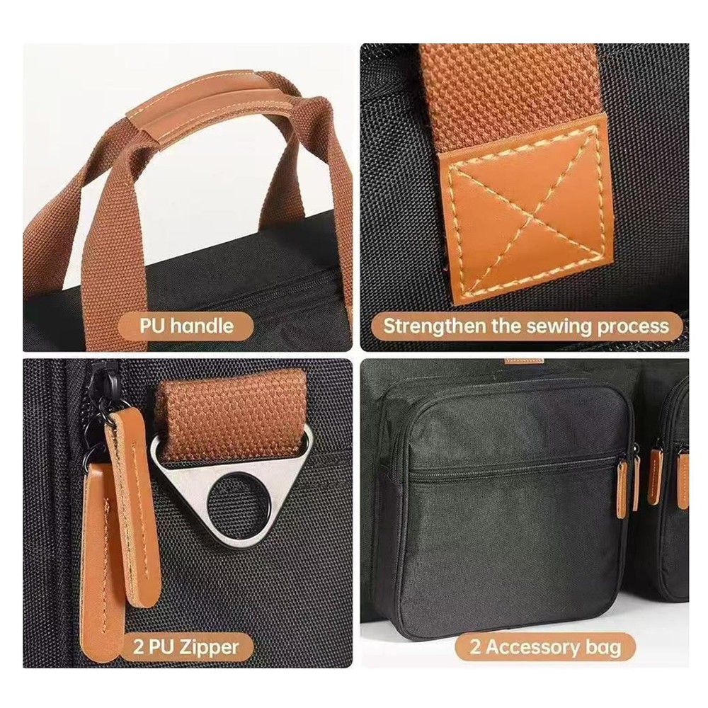 DJ Controller Carry Bag 2 Side Pockets Waterproof Adjustable Shoulder Strap