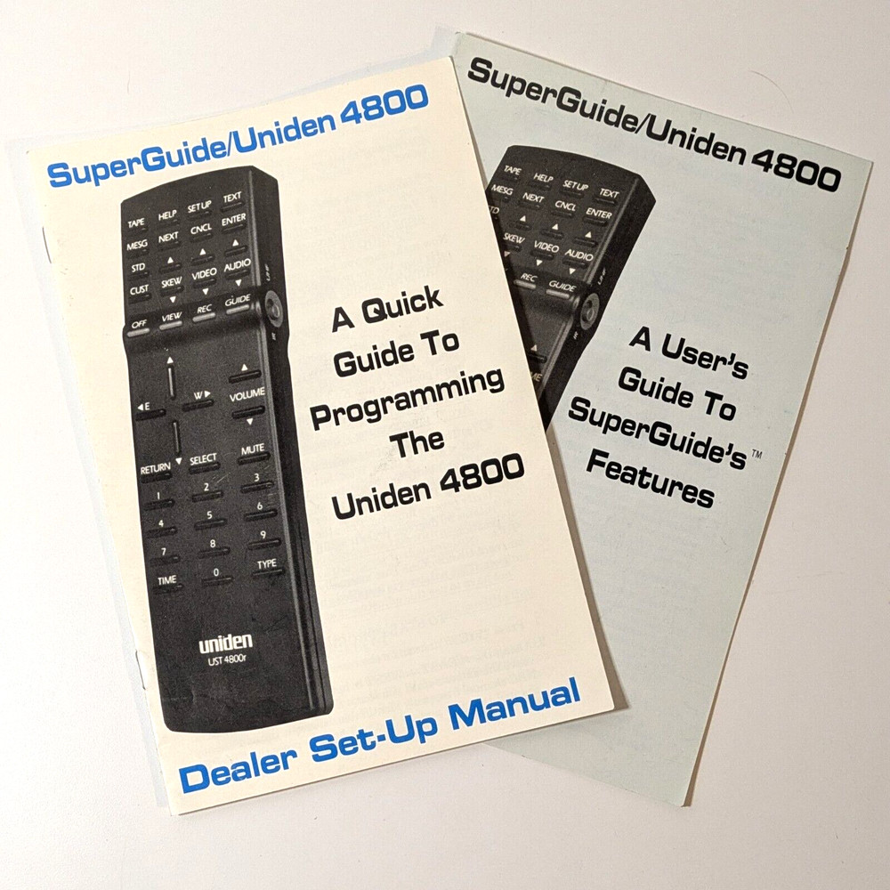 Uniden 4800 Manual Programming and Features Booklet Set, Genuine OEM Guidebook