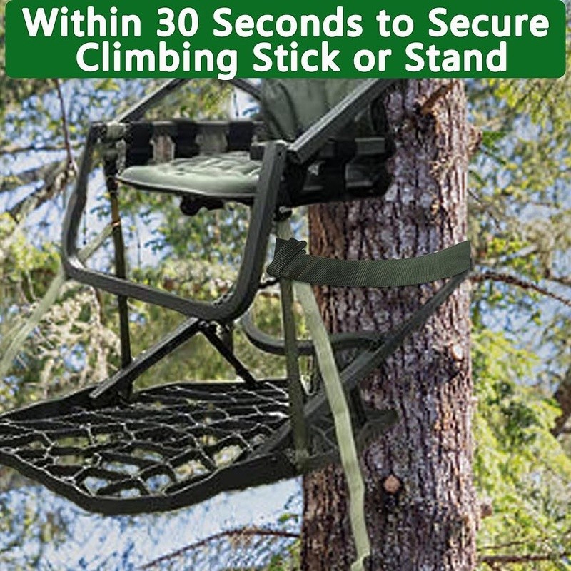 Tree Climbing Stick Strap 8.5ft Heavy Duty Nylon Secure Hunting Stand Stabilizer