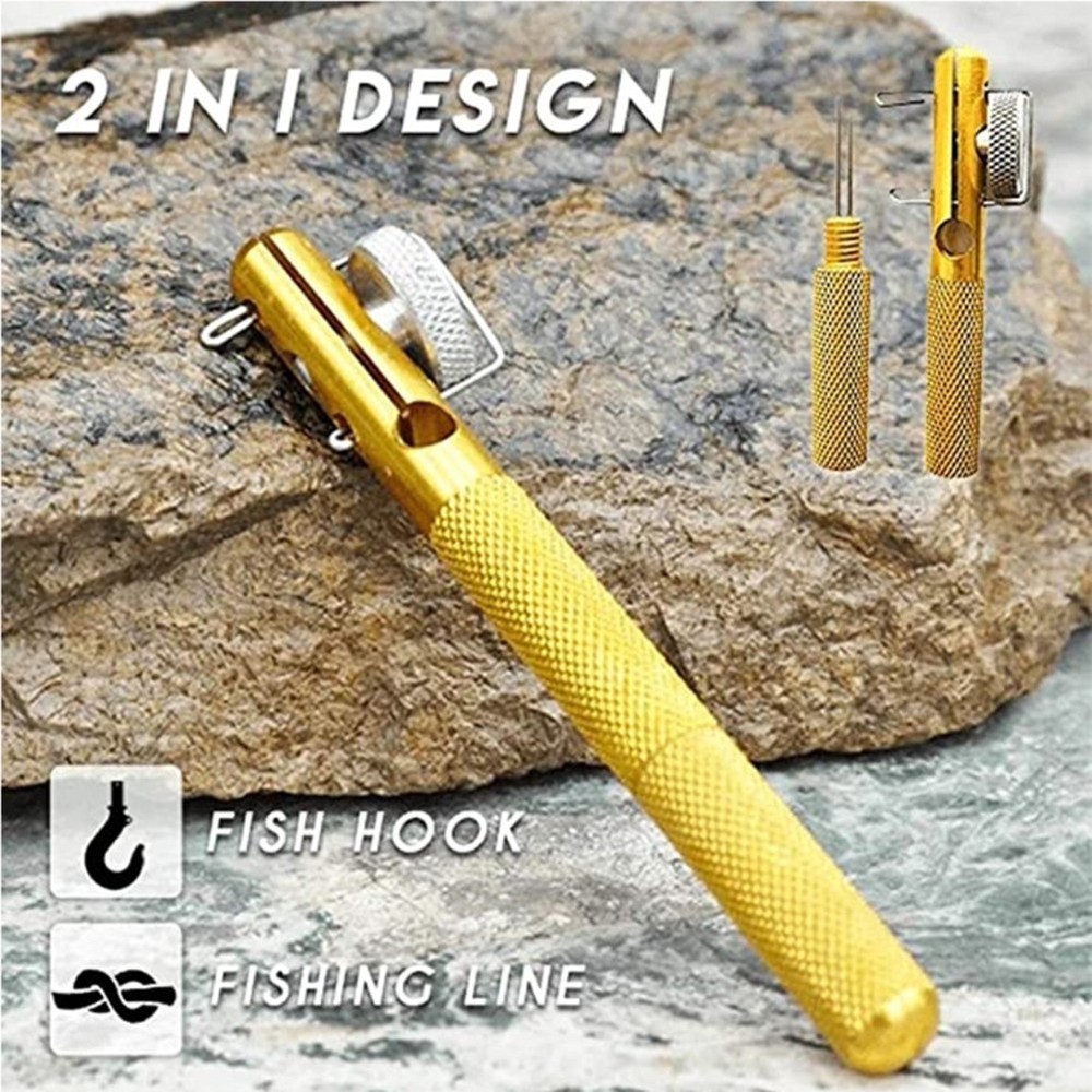 Multi Function Fishing Tool Hook Remover Eye Cleaner and Knotter Tying Device