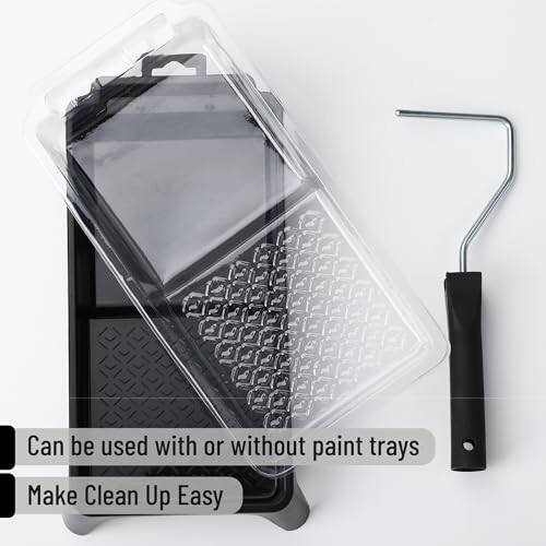 Paint Roller Tray 4 inch, 20 Pcs Disposable Plastic Liners, 1 Pcs Roller Frame