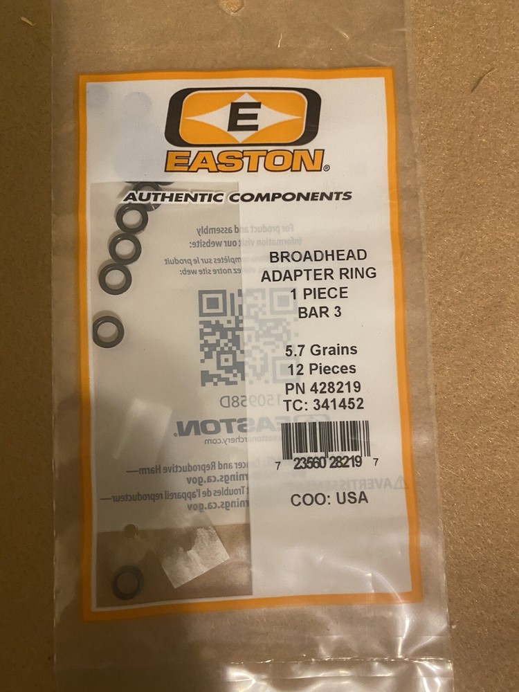 Easton Broadhead Adapter Rings Bar 3 Black (12 Pack)