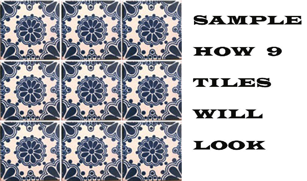 #C028 MEXICAN CERAMIC HANDMADE TALAVERA TILE SETS