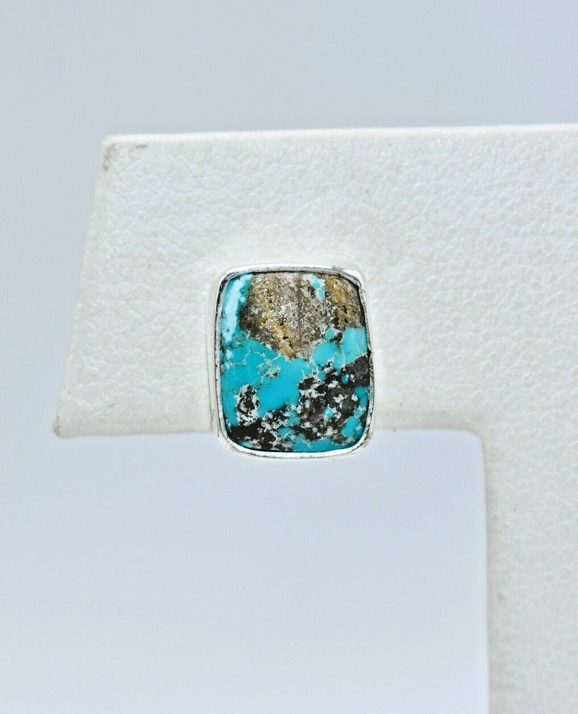 Campo Frio Turquoise Sterling Silver Rectangular Earrings by Ryan Schoolfield