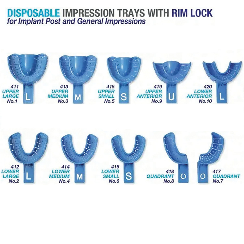 Impression & Implant Trays With Rim Lock (Pkg. 10)