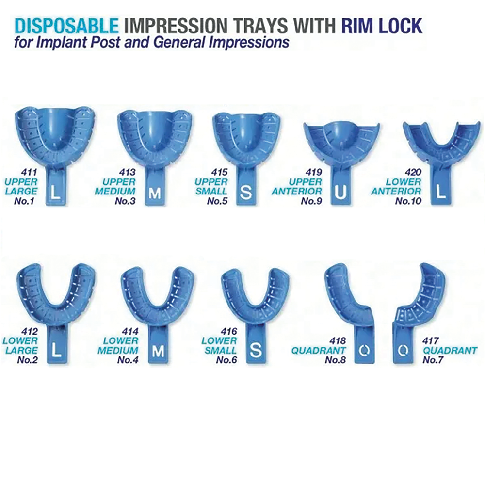 Impression & Implant Trays With Rim Lock (Pkg. 10)