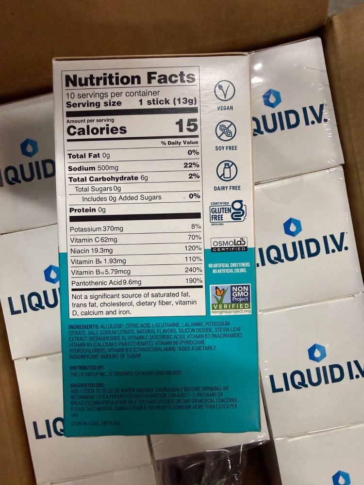 Liquid IV Sugar-Free Electrolyte Packets Raspberry Lemonade - 120 Packets
