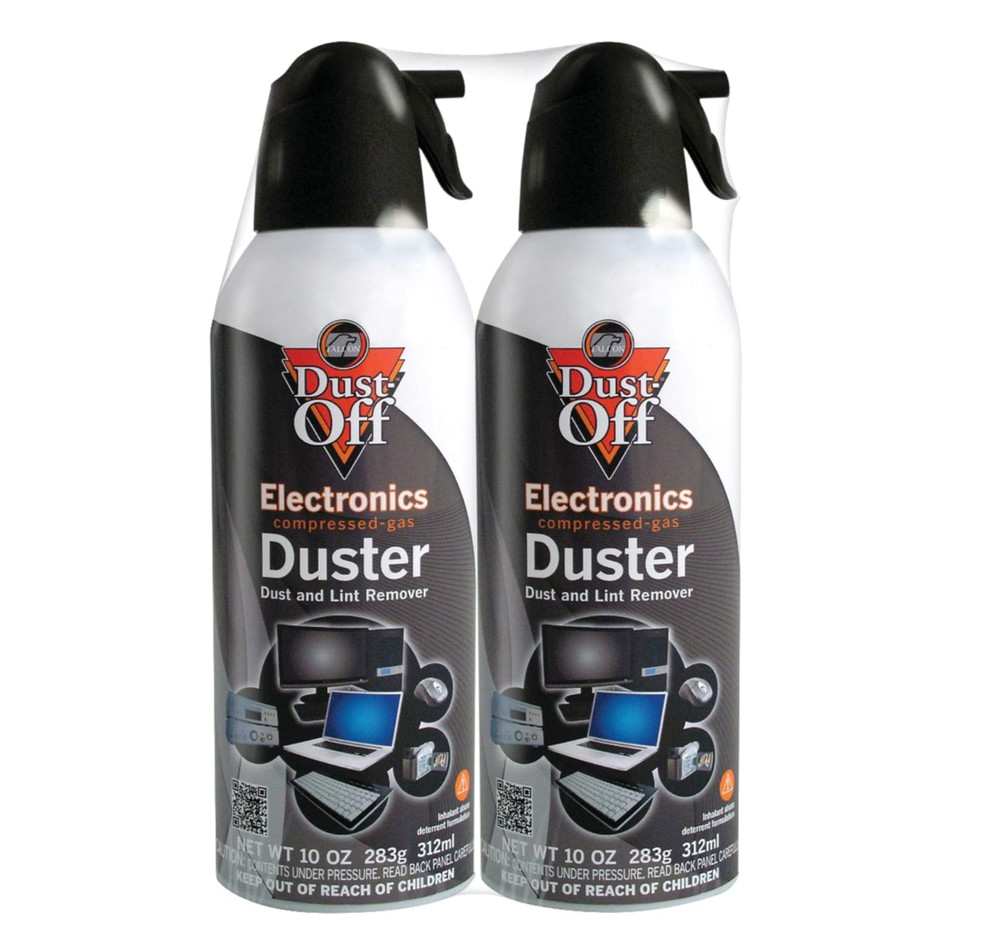 Dust-Off Compressed Gas Duster 10 Oz 2 Pack Electronics Cleaner