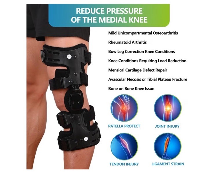 Komzer Advanced OA Unloader Brace: Adjustable Fit & ROM Control Used for Knee...