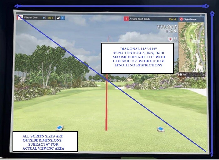 Golf Simulator Screen/ Sports Screen Retractable Net.**POLY SPACER*EASY INSTALL*