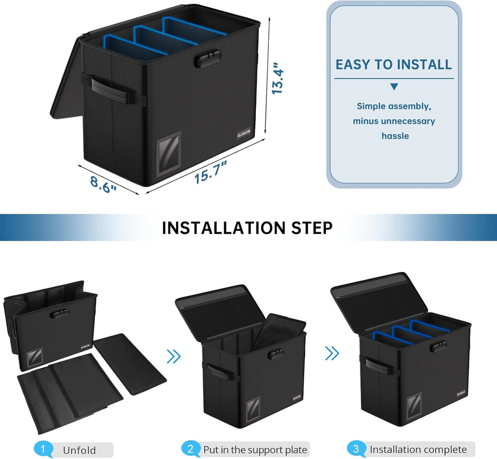 Comic Book Storage Box for 30 Comics, Fireproof Moistureproof Stackable Case