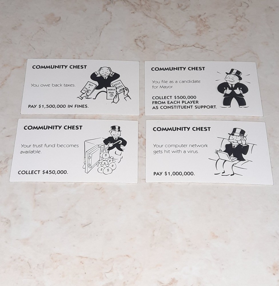 Here & Now Monopoly Board Game Replacement Piece Cards