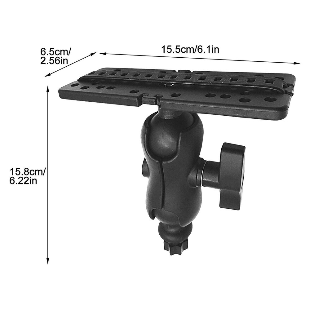 Fish Finder Mount Base Universal Mounting Plate 360 Degree Swivel Electronics