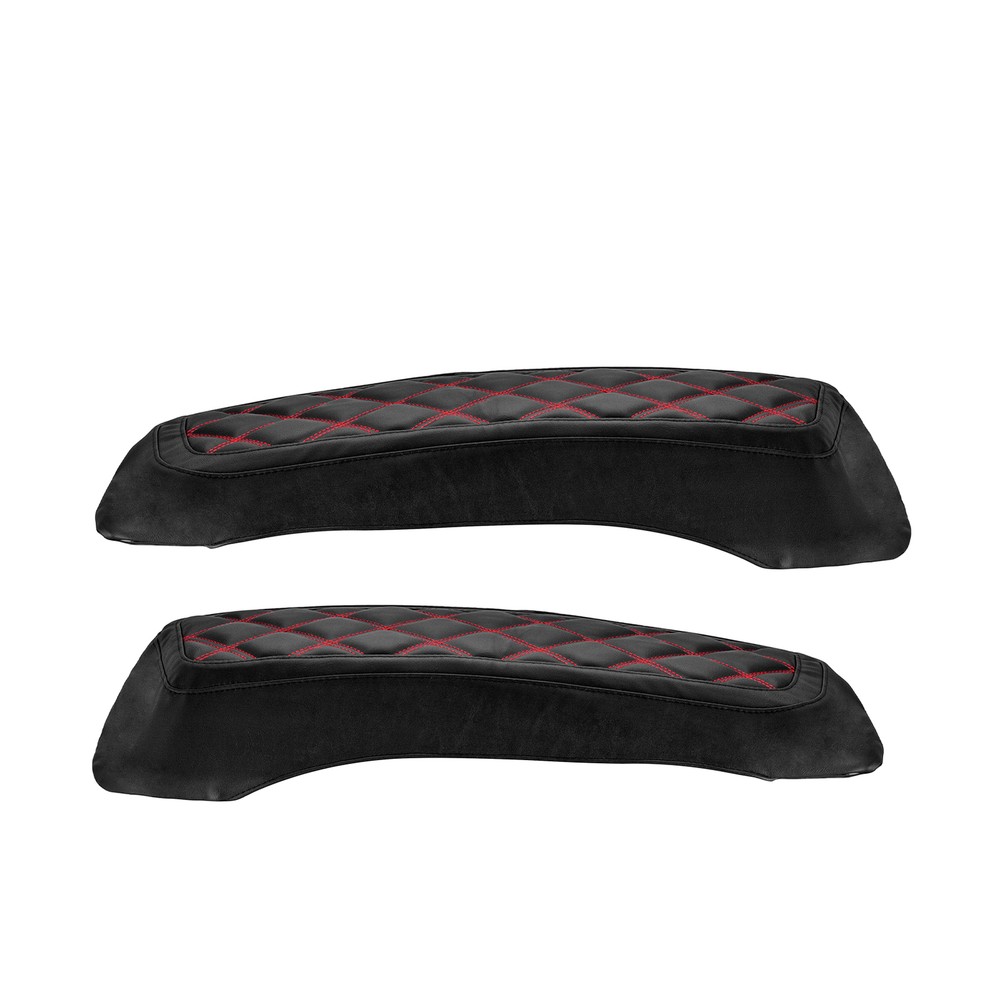 Saddlebag Lid Covers Microfiber Leather for 1993-2013 Harley Touring Red Square