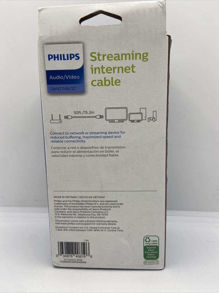 Philips Cat 5e Ethernet Cable 50ft