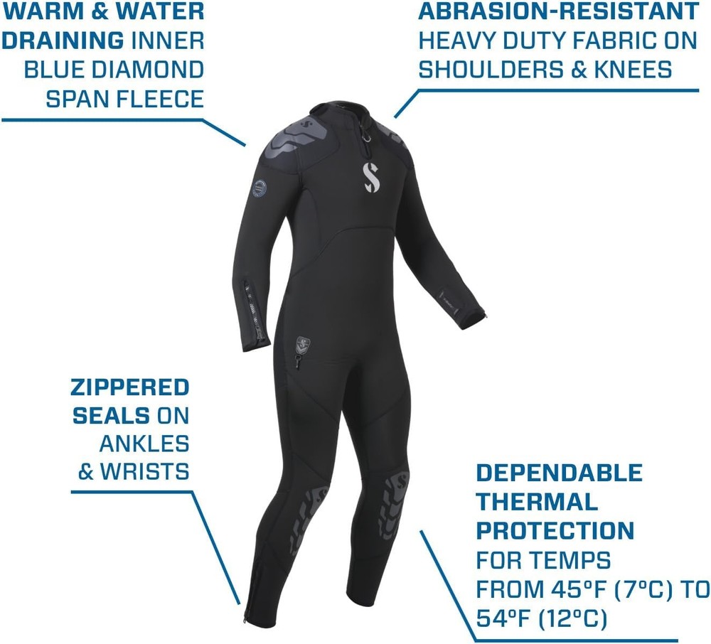 SCUBAPRO Everflex Yulex Dive Steamer, Men, 7.5/5.0mm