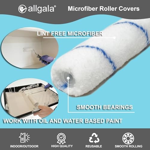 Mini Paint Roller 6" Mini 3/8" Nap Shedless Microfiber 6" Micro (Pack of 12)
