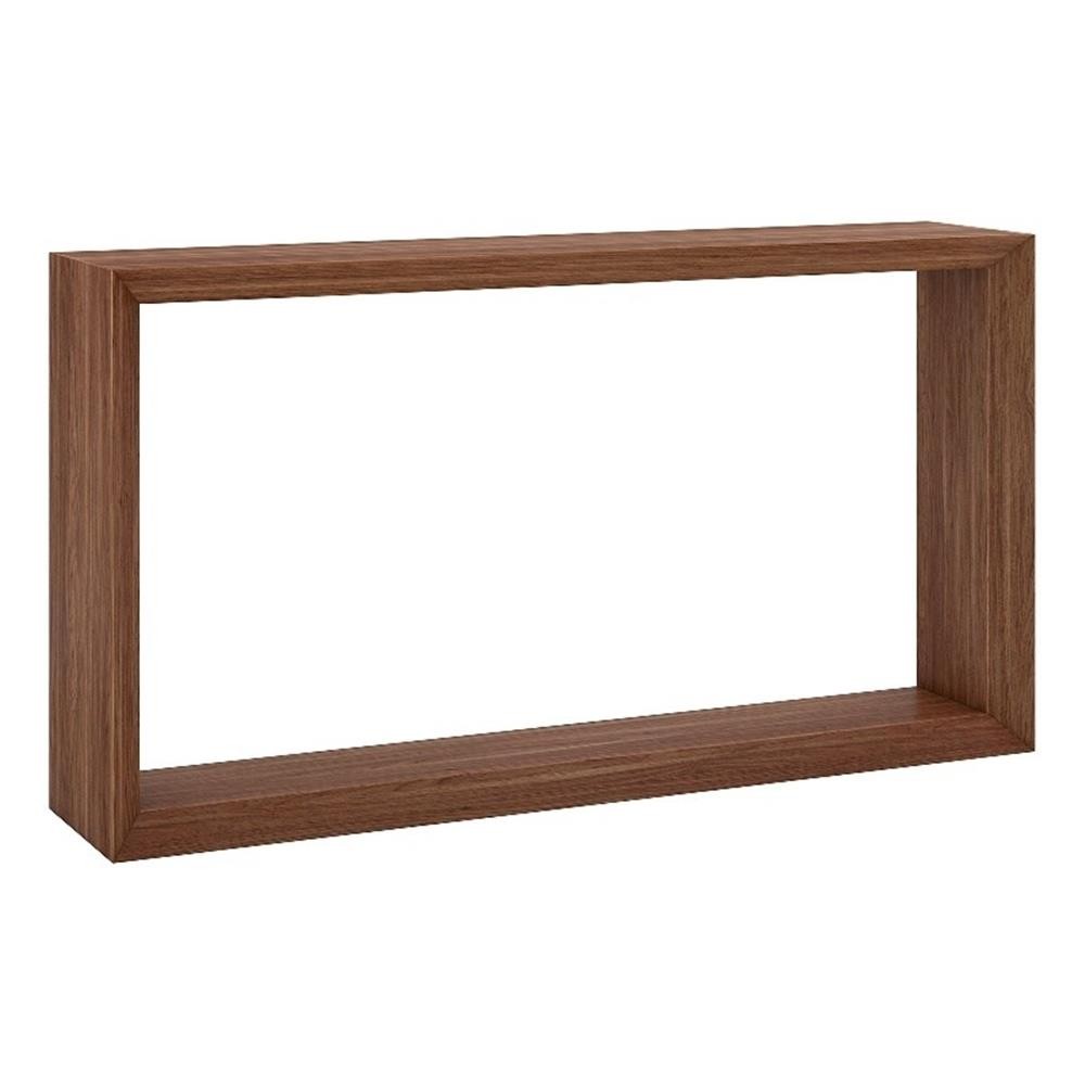 Pemberly Row Modern Farmhouse 55" Satin Walnut MDF Console Table