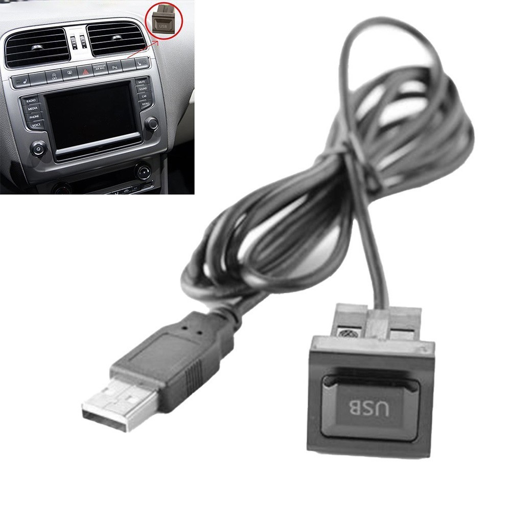 USB With Dust Cover Wire Harness Dash Flush Mount Dual USB Extension Panel