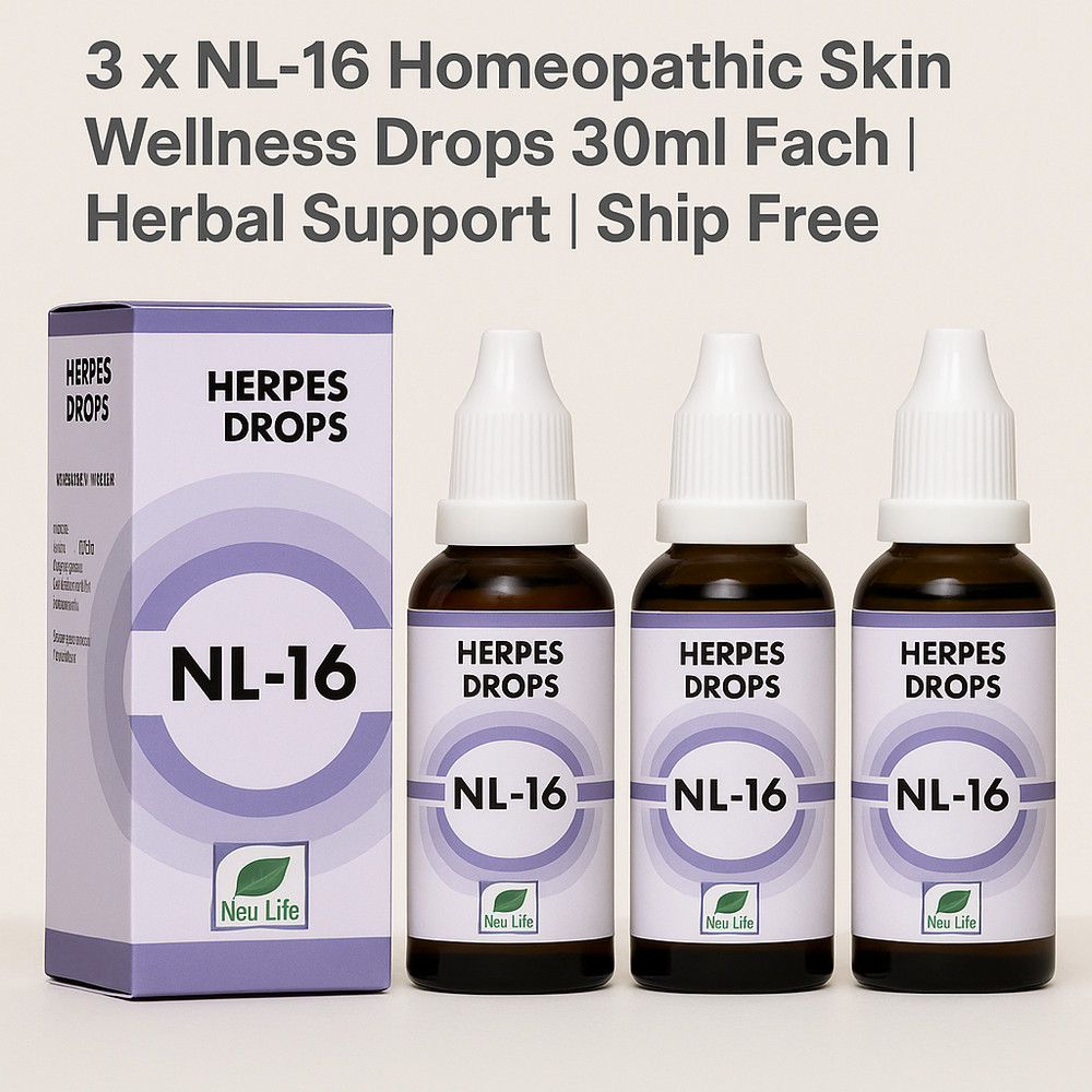 🌿 3 x NL-16 Homeopathic Skin Wellness Drops 30ml Each | Herbal Support 🌱
