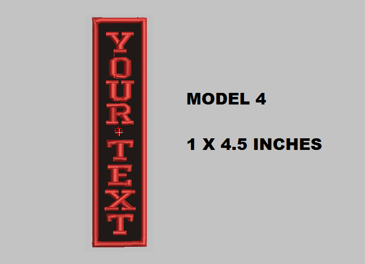 Custom Embroidered 1" x 4.5" Name Tag Patch Motorcycle Biker Iron on VERTICAL