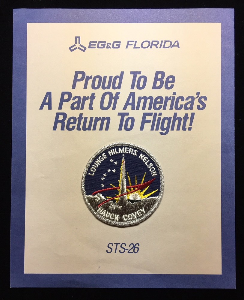 STS-26 EG&G RETURN TO FLIGHT EMPLOYEE PRESENTATION PATCH