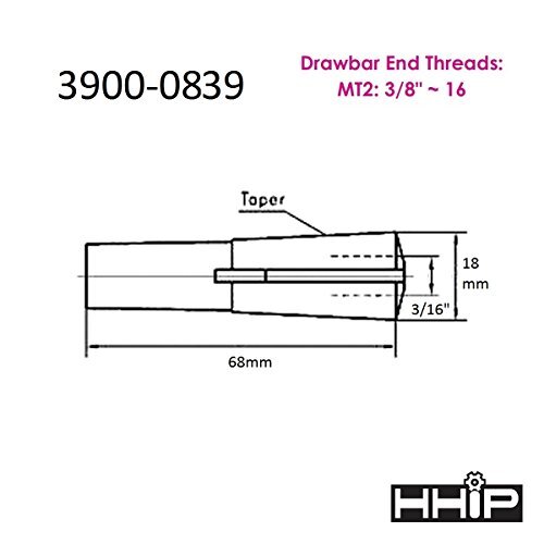 3900-0839 Mt2 Round Collet, 3/16"