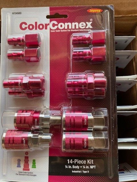 Legacy 1/4 In. Npt Quick Connect Hose Type D Coupler & Plug 14 Piece Kit