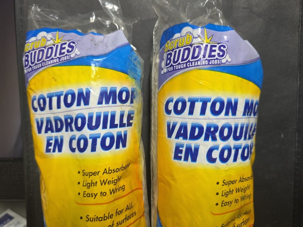 2 - Scrub Buddies Cotton Mop Replacement Head For All Surfaces - New