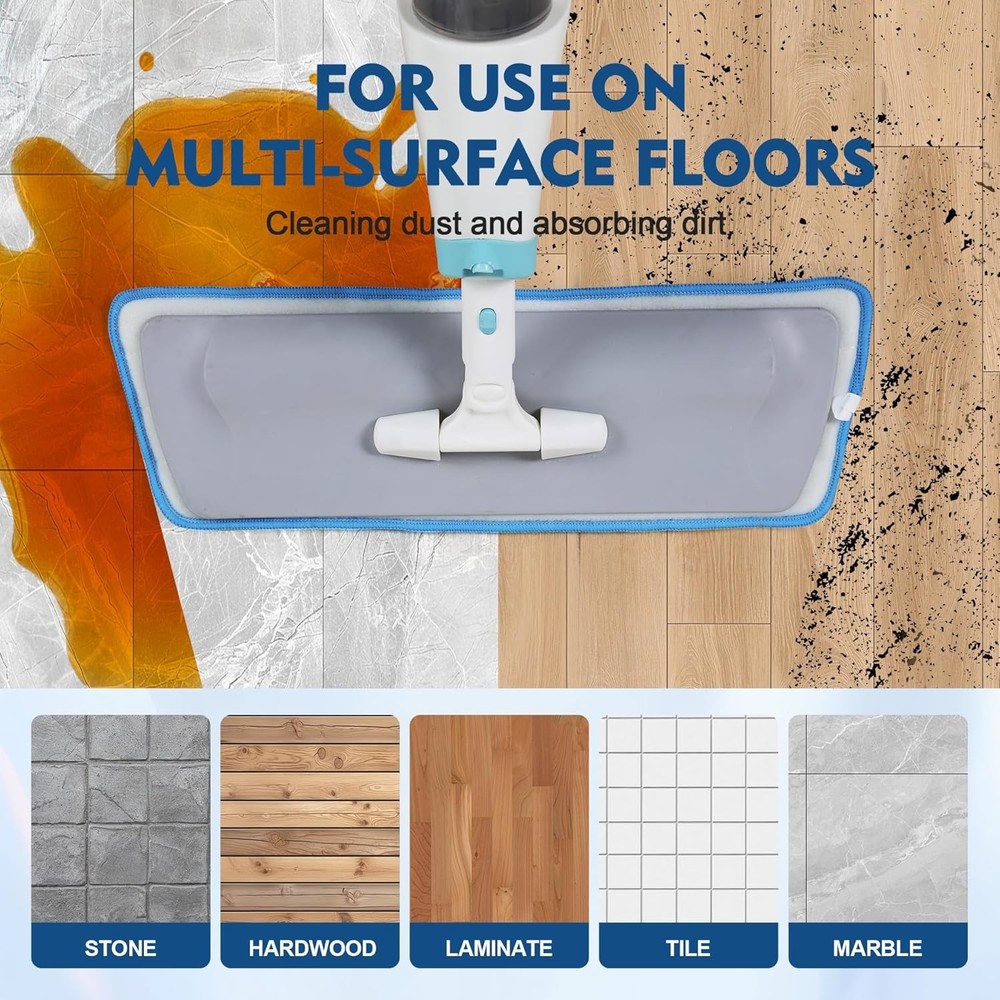 3 Pack Microfiber Mop Pads, Mop Replacement Pads Refills Floor Spray Mop Pads