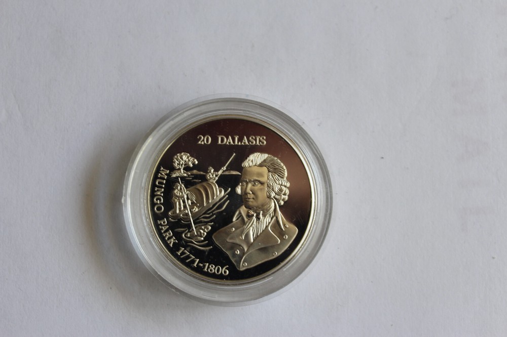 1994 GAMBIA 20 DALASIS SILVER PROOF COIN