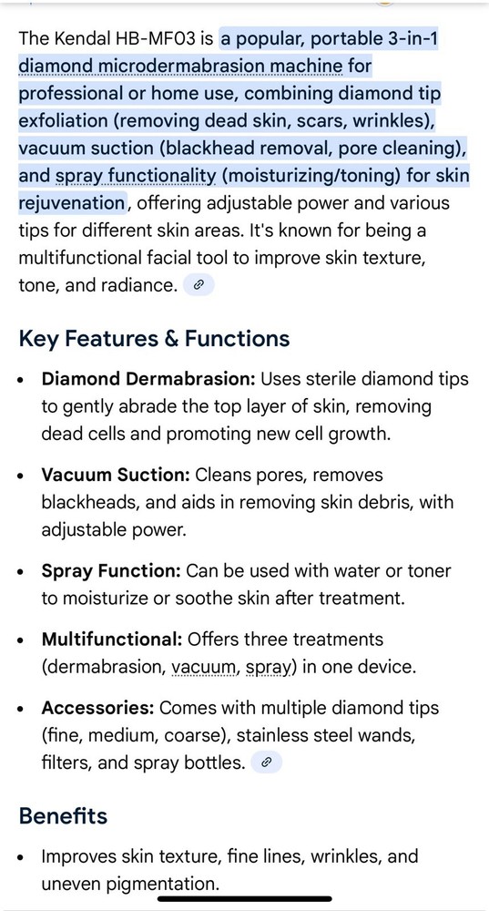 Kendal Diamond Dermabrasion Machine HB-MF03