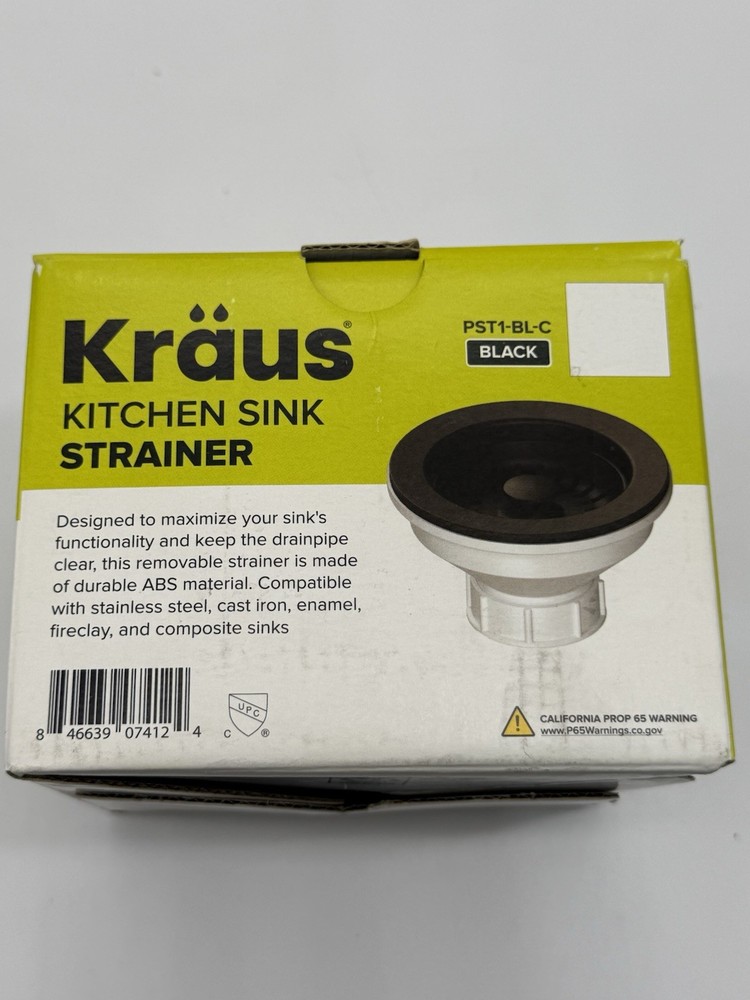 Kraus PST1-BL-C Kitchen Sink Strainer in Black