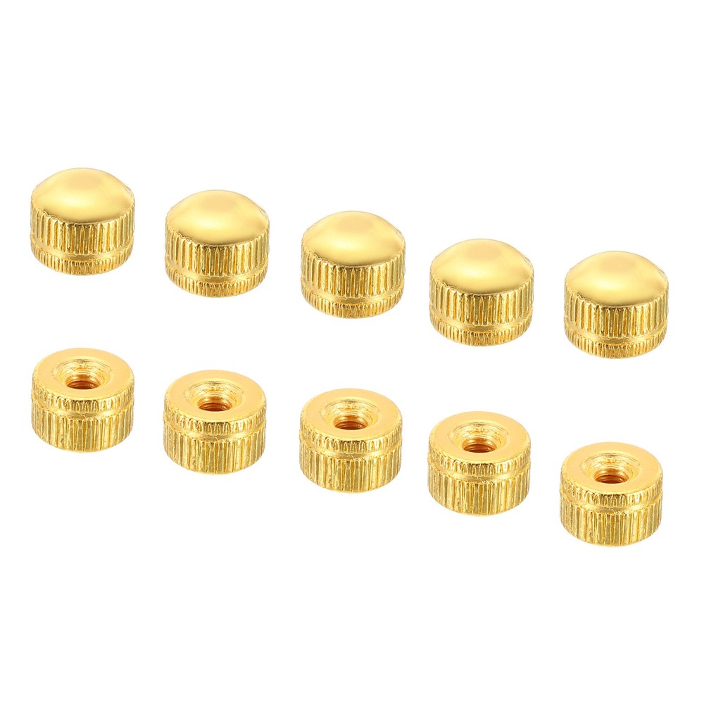 M4 nut cap, 50pcs female knurled thread gold