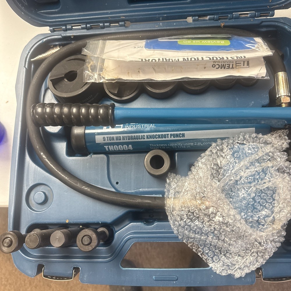 TEMCo TH0004 9 Ton HD Hydraulic Knockout Punch Set