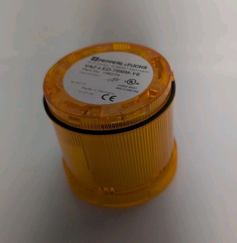 Pepperl & Fuchs Yellow LED Stack Light, VAZ-LED-70mm-YE, 24V
