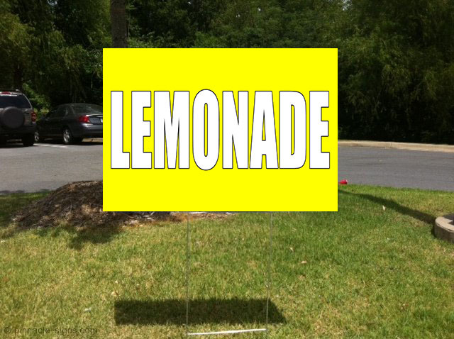 Lemonade Corrugated Plastic Yard Sign /FREE Stakes
