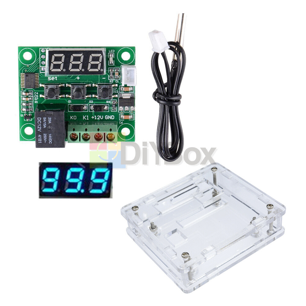 W1209 12V LED Digital Thermostat Temperature Control Switch Sensor Module+ Case