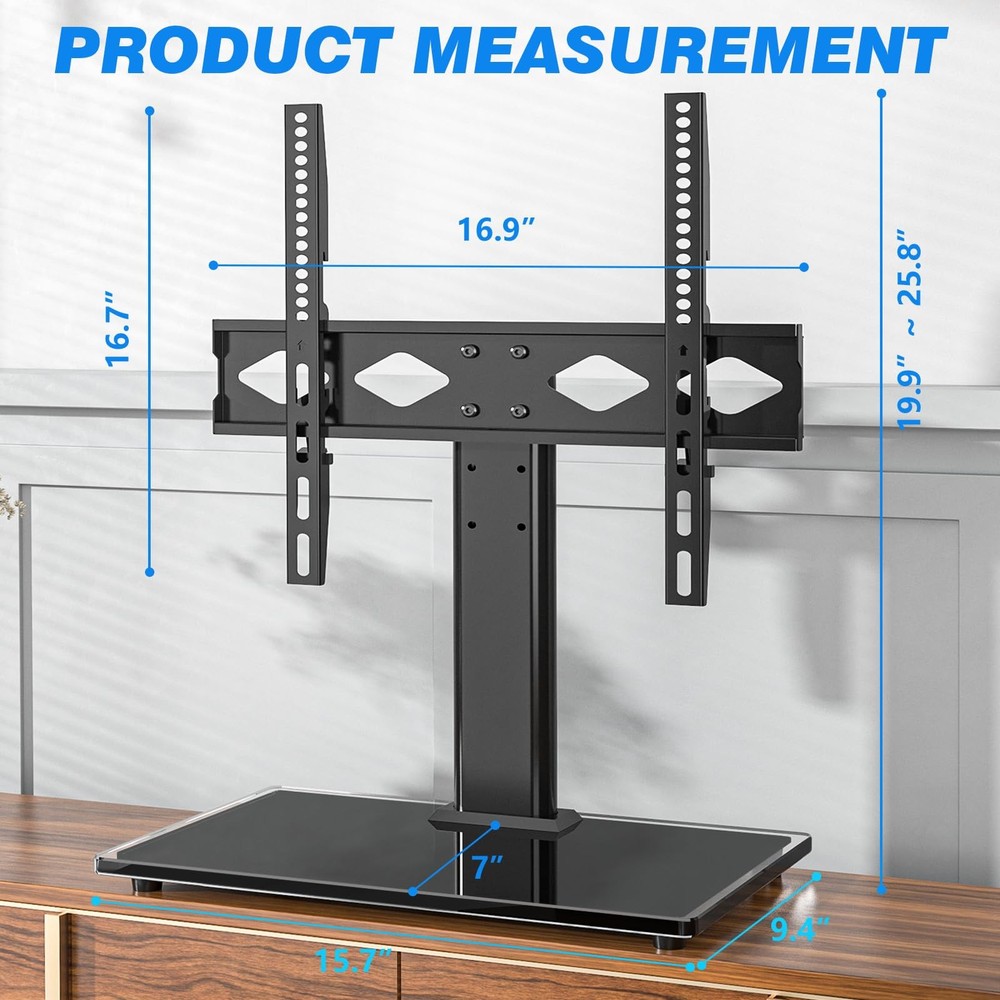 Rfiver Universal Table Top TV Stand Base Replacement for 27"-60", Black