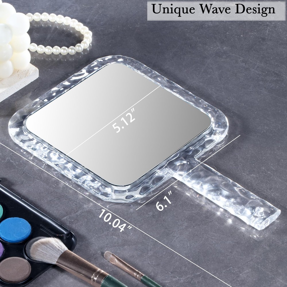Hand Mirror,Double-Sided Handheld 1X/5X Magnifying Mirror with Handle for Mak...