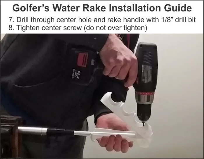 Golfer's Water Rake Kit Includes Head and Telescopic Shaft
