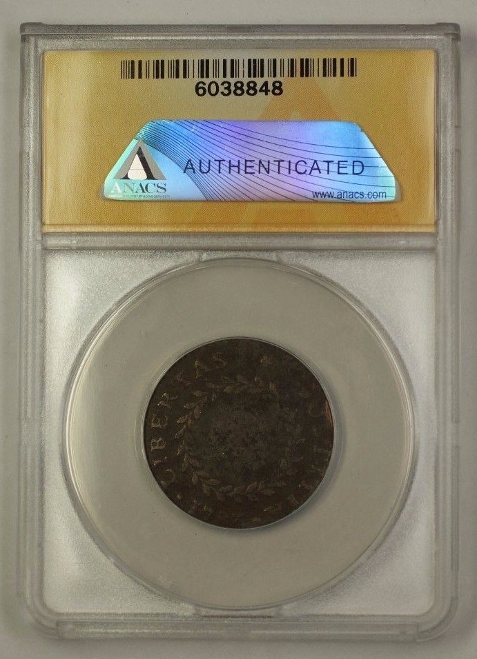 1783 US Colonial Copper C NOVA Pointed Rays Copper Coin ANACS VG-8