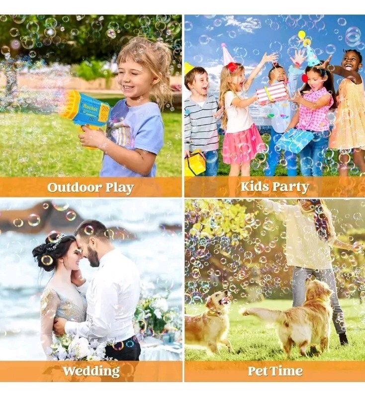 40 Hole Rocket Launcher Bubble Machine Gun Toy