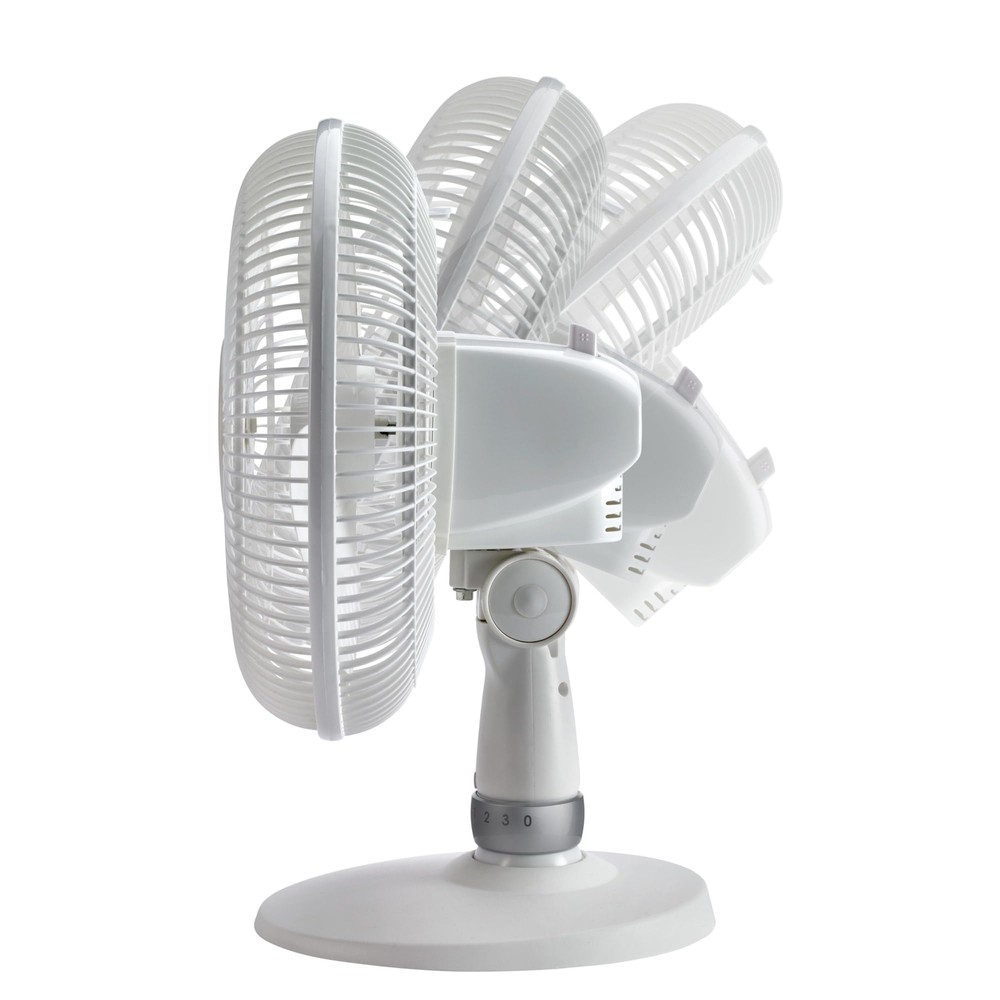 12" Oscillating Table Fan Wht