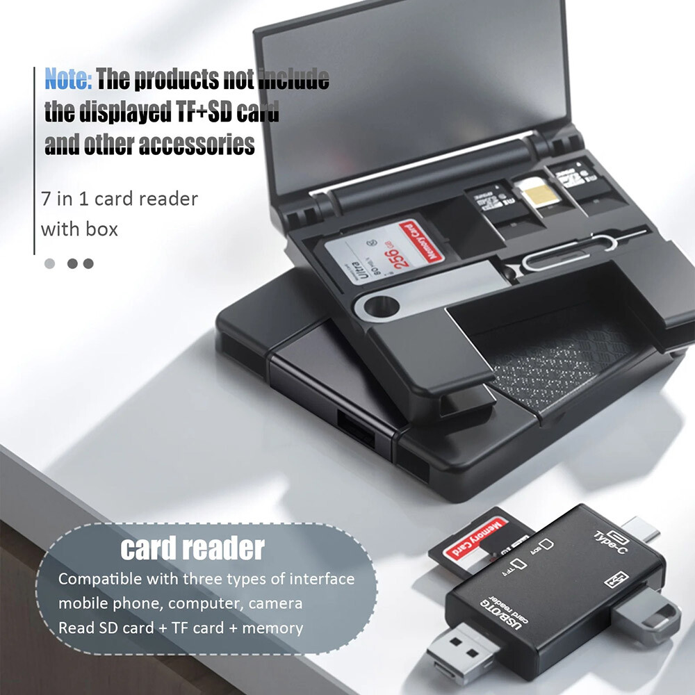 MMC Card Case USB-C SD/TF Card Reader HUB for iPhone Android Trail Camera Drone