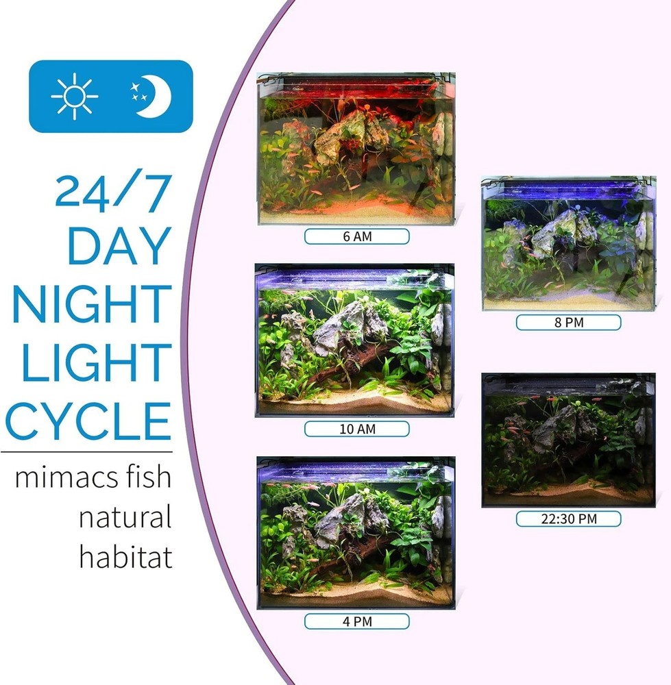 hygger Advanced LED Aquarium Light with Timer, 24/7 Lighting Cycle & DIY Mode