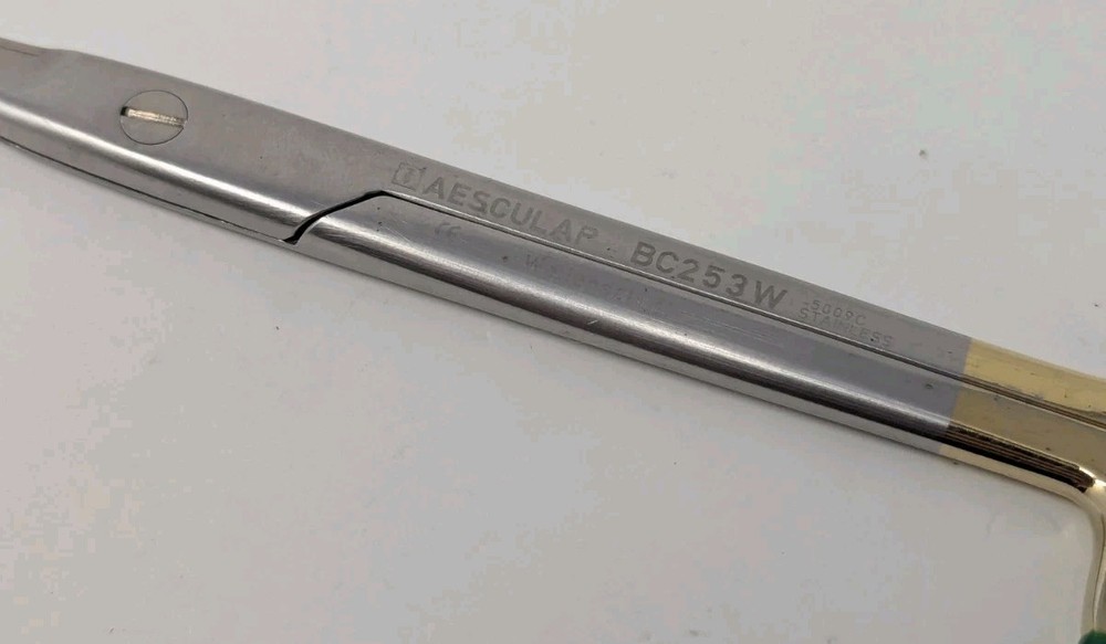 AESCULAP BC253W Mayo Wavecut Scissors Curved Carbide