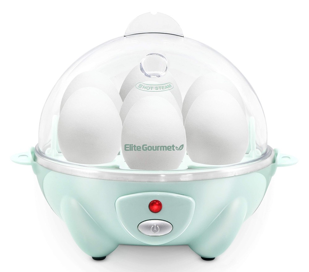 Elite Gourmet Easy Electric 7 Egg Capacity Soft, Medium, 7 Egg, Mint