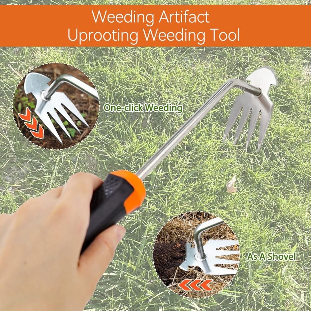 Weed Puller Tool Garden Pulling Tool, 2025 New Durable Orange