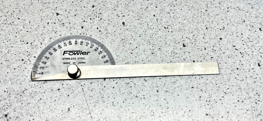 Fowler Stainless Steel Protractor Rectangular Head & Semi-Circular Head